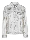 Moschino Cotton Bull Jacket Laurel Crown Patch In White