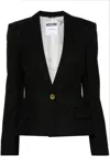 Moschino Blazer Wool Shoulder Pads In Black
