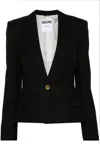 Moschino Blazer Wool Shoulder Pads In Black