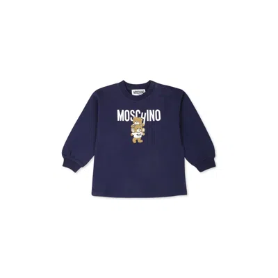 Moschino Bleu Dress For Baby Girl With Two Teddy Bears In Blue