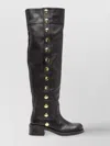 Moschino Block Heel Ankle Boots Studs In Grey