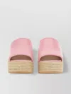 Moschino Block Heel Espadrille Sole Open Toe Sandals