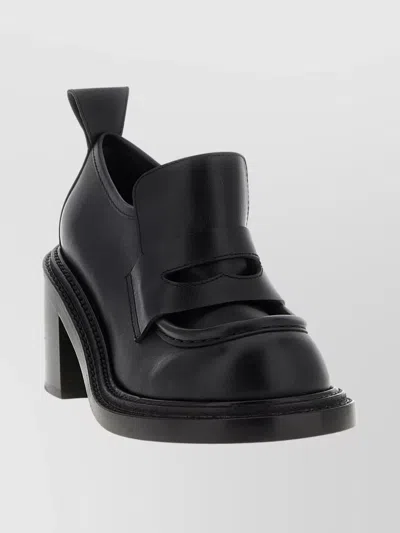 MOSCHINO BLOCK HEEL LOAFERS PULL TAB
