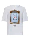 Moschino Enver Satin Blouse Still Life With Heart In White