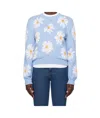 Moschino Blue All Over Daisy Print Sweater In Blue