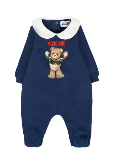 MOSCHINO BLUE BABYGROW FOR BABY BOY WITH TEDDY BEAR