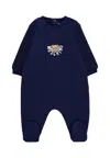 Moschino Blue Babygrow For Baby Boy With Teddy Bear In Blue