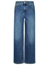 Moschino Denim Pants With Teddy Bear Button In Blue