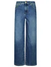 Moschino Denim Pants With Teddy Bear Button In Blue
