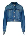Moschino Denim Jacket Fringe Detailing In Azul