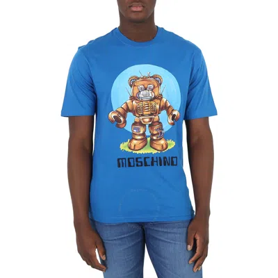 Moschino Blue Cotton Robot Bear T-shirt
