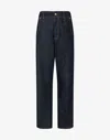 Moschino Blue Denim Pants Laurel Crown Patch In Dark Denim