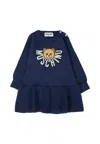 Moschino Blue Dress For Baby Girl With Teddy Bear In Blue