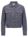Moschino 'studded Collar' Jacket With Pockets In Blue