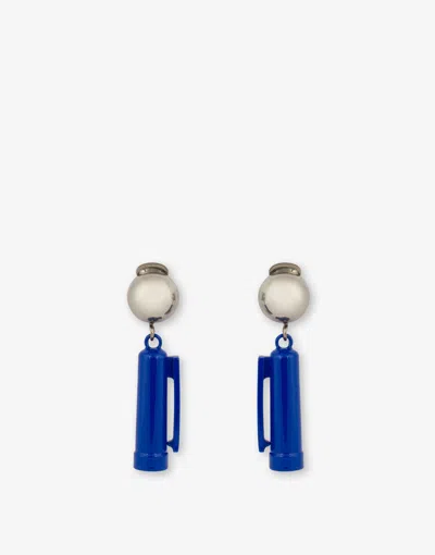 Moschino Blue Pen Cap Drop Earrings