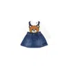 Moschino Blue Suit For Baby Girl With Teddy Bear And Logo In Denim