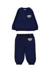 Moschino Blue Suit For Babykids With Tedy Bear In Blue