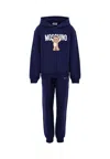 Moschino Blue Suit For Kids With Teddy Bear In Blue