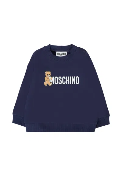 MOSCHINO BLUE SWEATSHIRT FOR BABYKIDS WITH LOGO