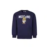 Moschino Blue Sweatshirt For Kids With Two Teddy Bears In Blue