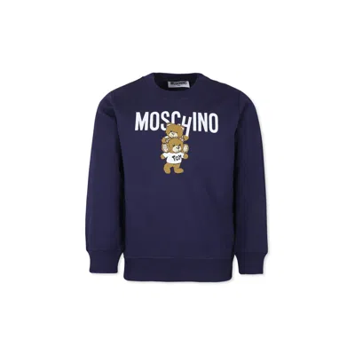 Moschino Kids' Teddy Bear 卫衣 In Blue