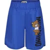 Moschino Blue Swim Shorts For Boy With Teddy Bear And Logo In Blue