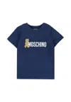 Moschino Blue T-shirt For Babykids With Teddy Bear In Blue