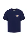 Moschino Blue T-shirt For Kids With Teddy Bear In Multi