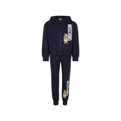 Moschino Blue T-shirt For Kids With Teddy Bear