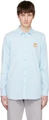 Moschino Teddy Bear-motif Long-sleeve Shirt In A0292 Light Blue