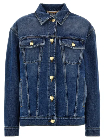 MOSCHINO BLUE TEDDY BUTTON JACKET