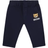 MOSCHINO BLUE TROUSERS FOR BABY BOY WITH TEDDY BEAR AND LOGO