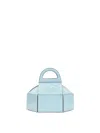 Moschino Cake Box Top Handle Leather Handbag In Blue