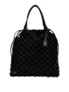 Moschino Women Woven Nappa Leather Shopping Bag In Black