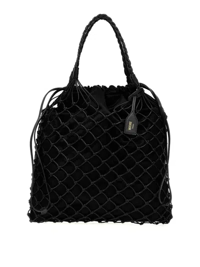 MOSCHINO WOVEN NAPPA LEATHER SHOPPING BAG