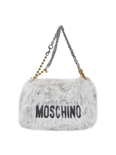 Moschino Furry Bag In White