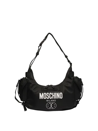 Moschino Tech Fabric Bag In Black