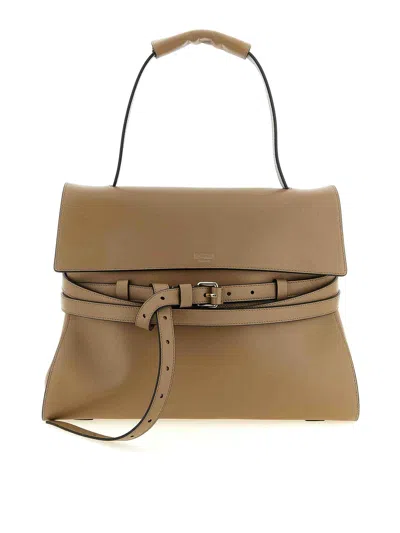 Moschino Tie Me Shoulder Bag In Brown