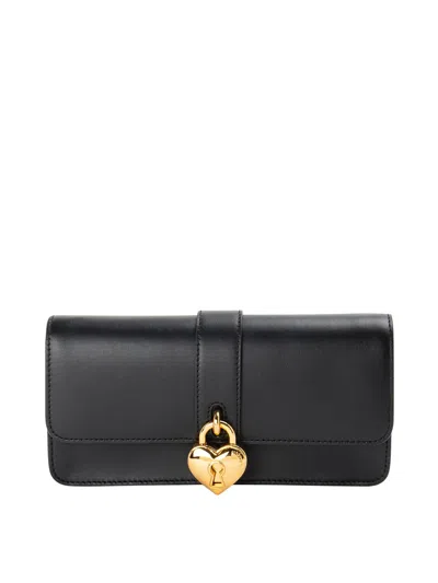 Moschino Leather Clutch In Black
