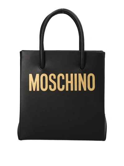 Moschino Mini Logo Handbag In Black