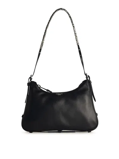 Moschino Mini Lettering Hobo Bag In Black