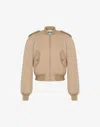 Moschino Raglan-sleeve Cropped Bomber Jacket In Beige
