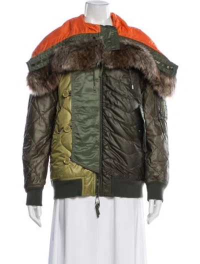 Pre-owned Moschino Bomber Jacket In Green