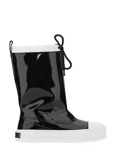 Pre-owned Moschino Boot With Logo 39 It In Black