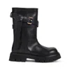 Moschino Black Leather Boots In Black