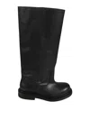 Moschino Elegant Black Leather Ankle Boots With Mini Heel In Black