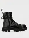 Moschino Glossy Leather Lace-up Boot With Sole