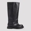 Moschino Elegant Black Leather Ankle Boots With Mini Heel In Nero
