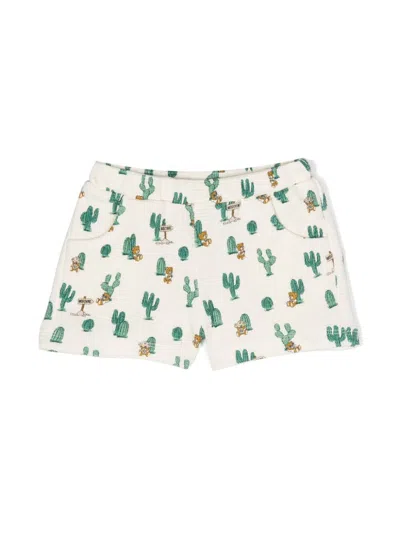 Moschino Babies' Graphic-print Cotton Shorts In Cream