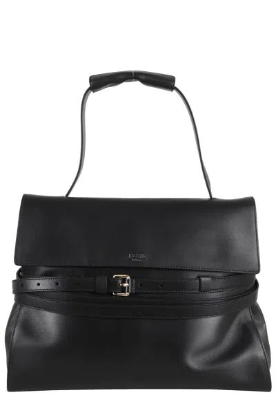 Moschino Tie Me Shoulder Bag In Black